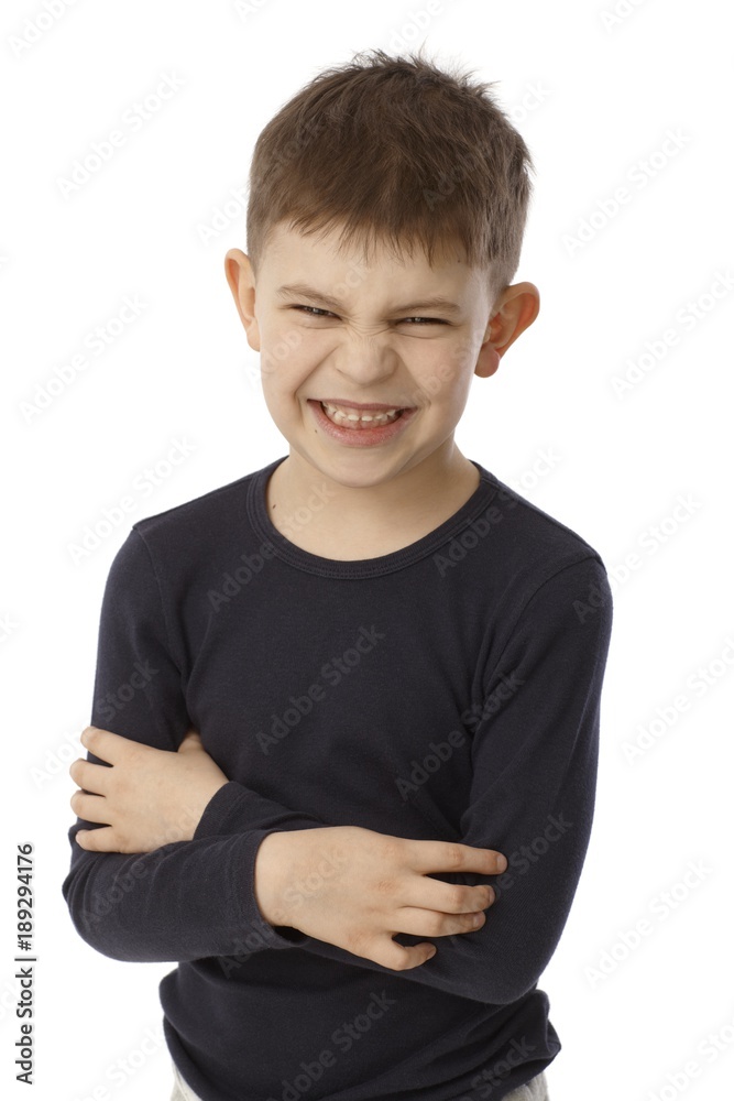 Little boy making funny face Little boy making funny face