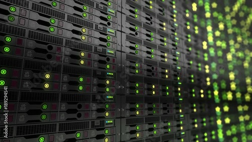 Modern datacenter. Cloud computing. 3d rendering