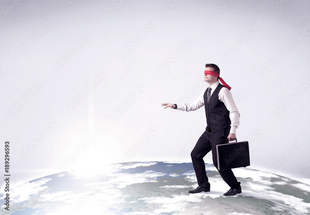 Blindfolded businessman