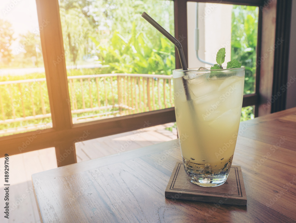 Iced lemon water Iced lemon water