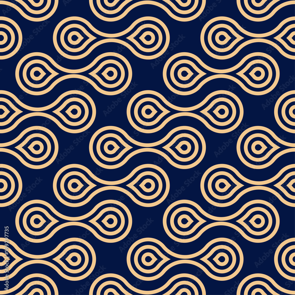 Golden blue geometric seamless pattern Golden blue geometric seamless pattern