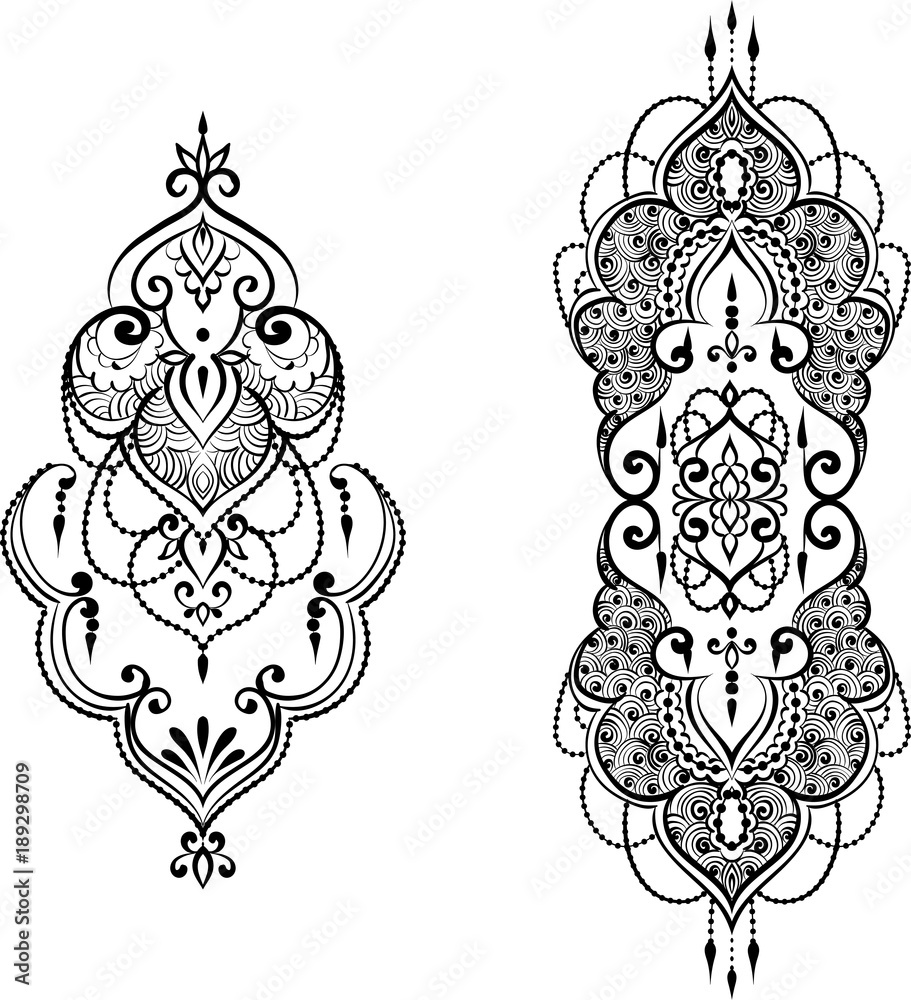 Naklejka premium Ethnic indian line art border