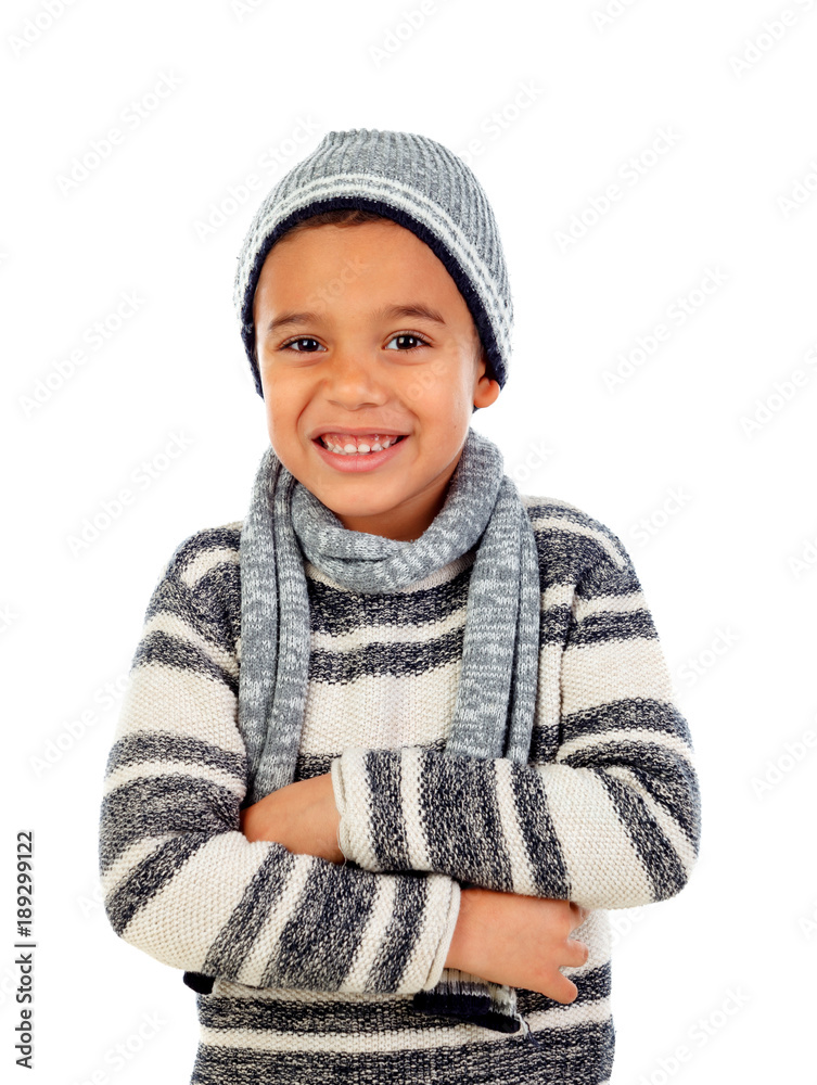 Beautiful child with wool scarf Beautiful child with wool scarf