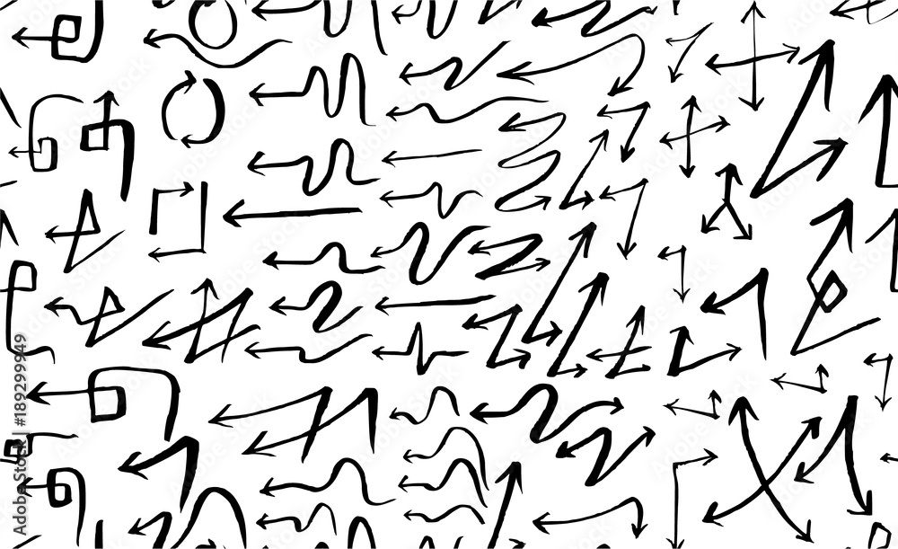 Vector Background Seamless pattern with hand drawn Arrow doodle eps10