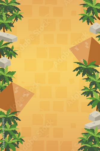 Vertical Game Background with Pyramids