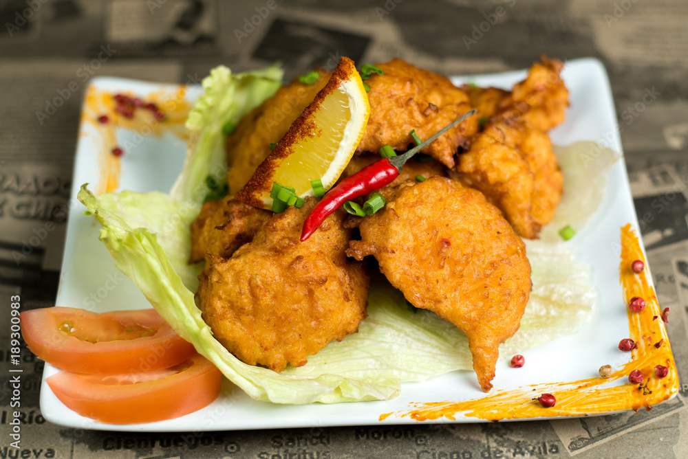 Chef s specialty presented in restaurant on served table Chef s specialty presented in restaurant on served table