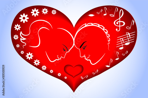 loving couple in the heart