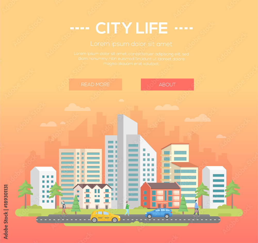 City life - modern vector illustration