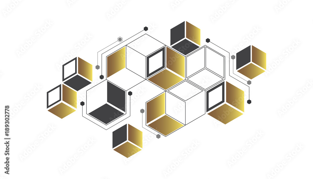 Geometric abstraction, hexagonal elements, background
Geometric abstraction, hexagonal elements, background
