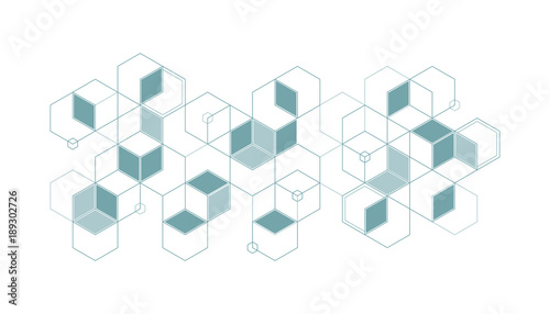 
Geometric abstraction, hexagonal elements, background
