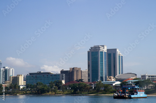 dar es salaam view from the ferry boat