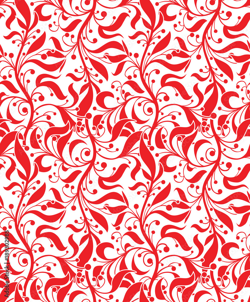 Red Floral Seamless Pattern Red Floral Seamless Pattern