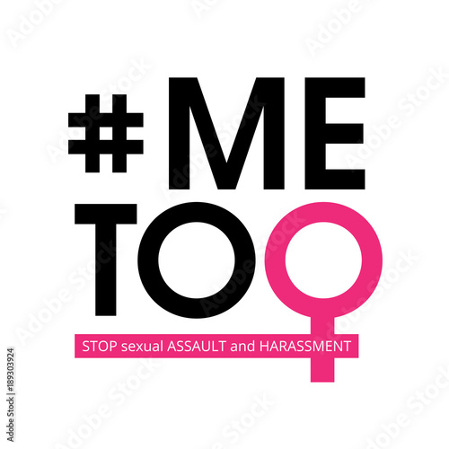 Me Too social movement hashtag against sexual assault and harassment. Vector illustration isolated on white background. Perfect to use for print layouts, web banners design and other creative projects