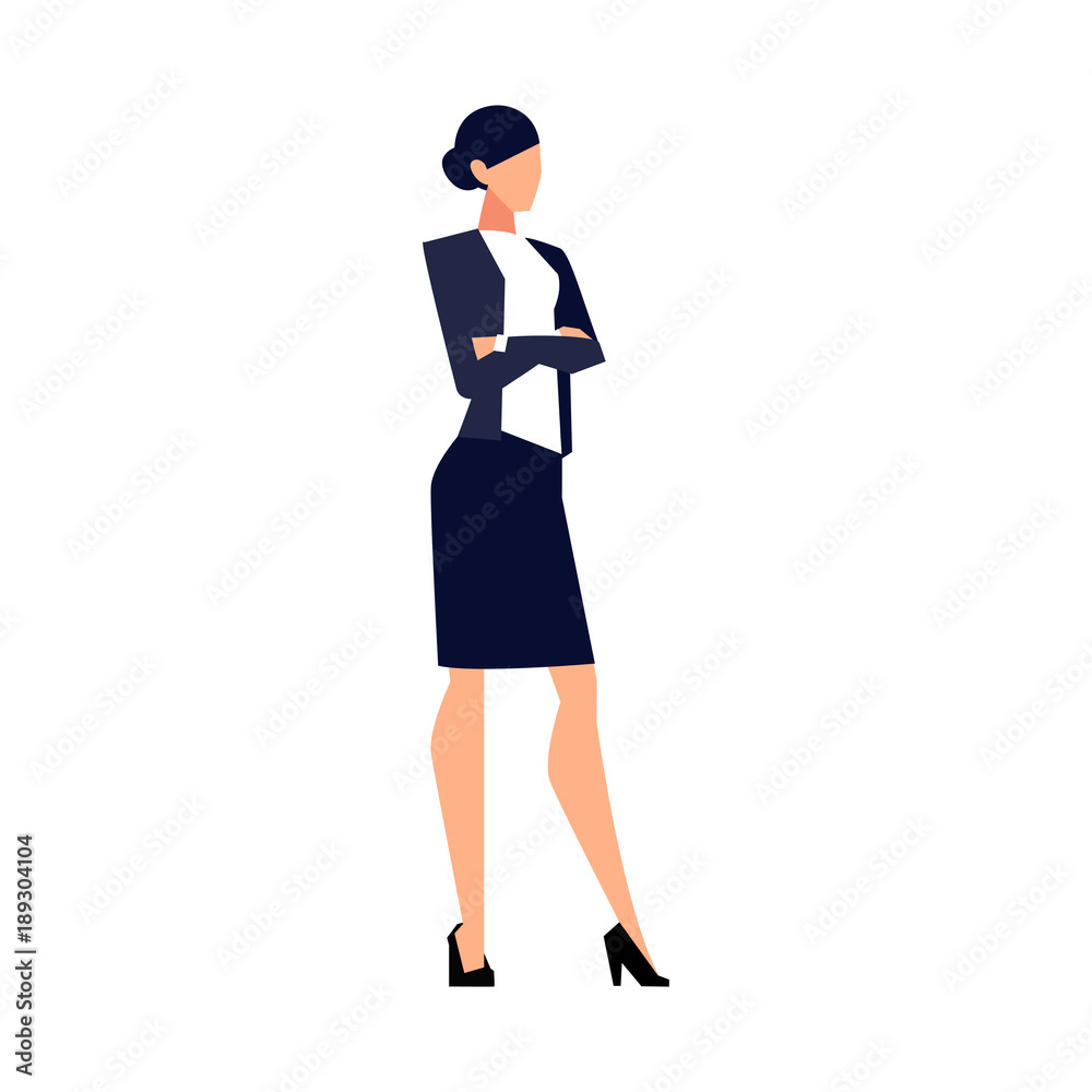 Businesswoman in a flat style isolated on white background. Businesswoman in a flat style isolated on white background.