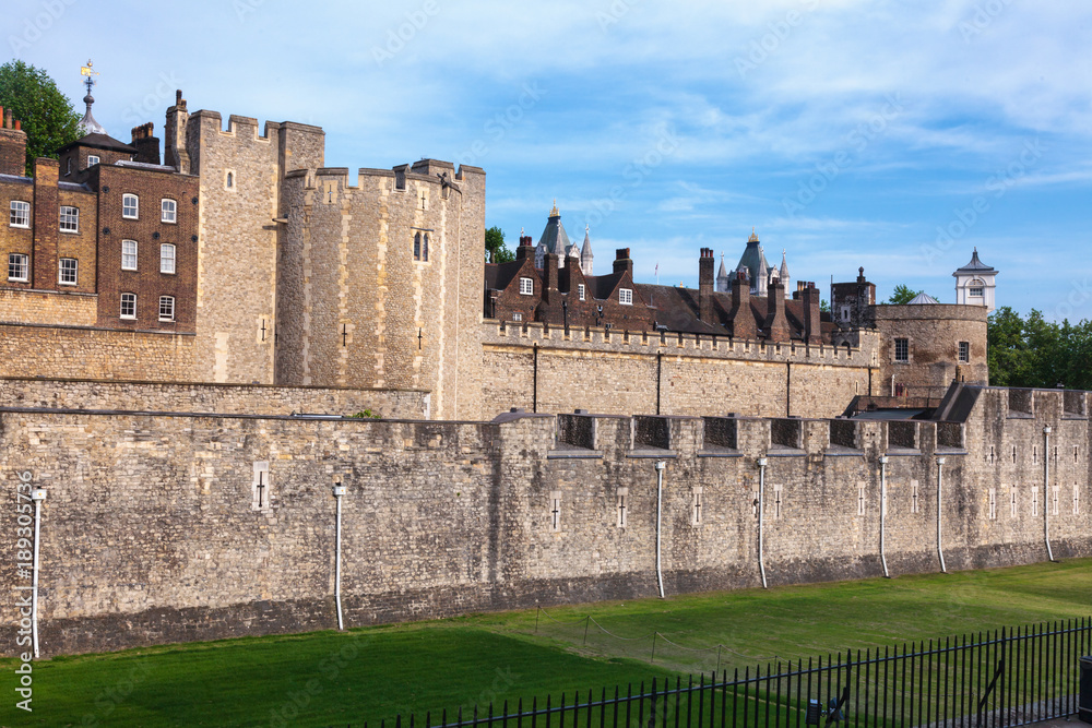 Tower of London outer curtain wall detail