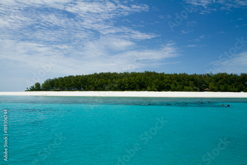 the beautiful beach and sea of zanzibar in the indian ocean © franco lucato