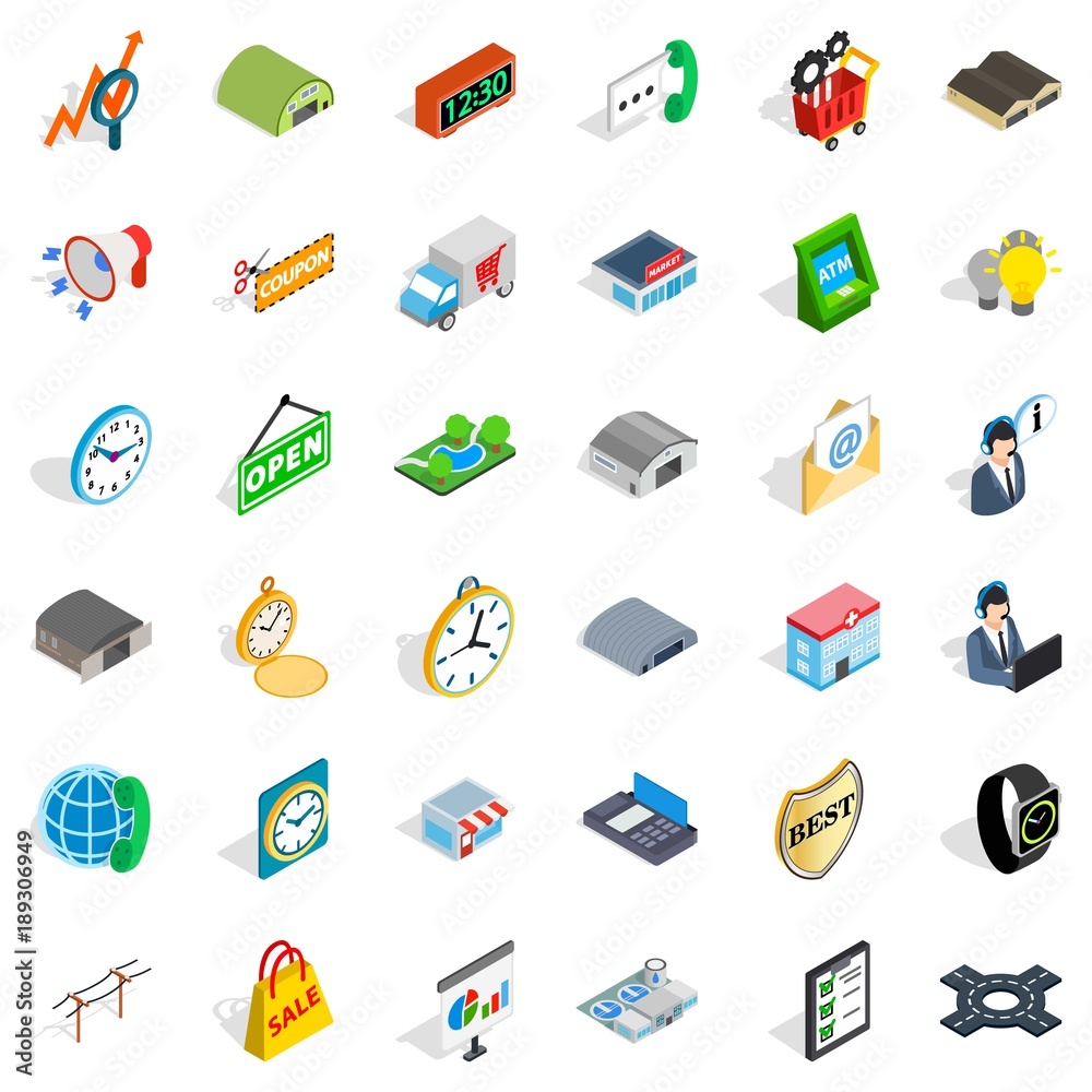 Logistic icons set, isometric style Logistic icons set, isometric style