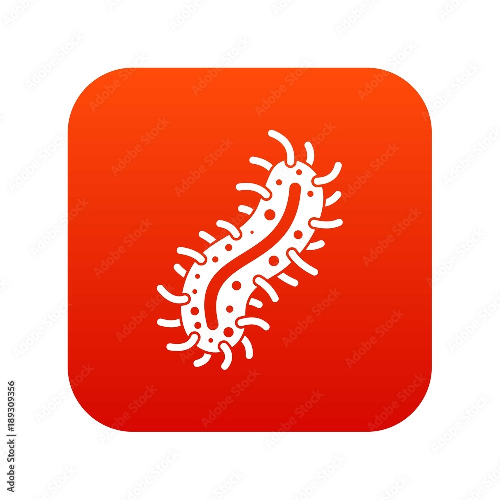 Cell of dangerous virus icon digital red