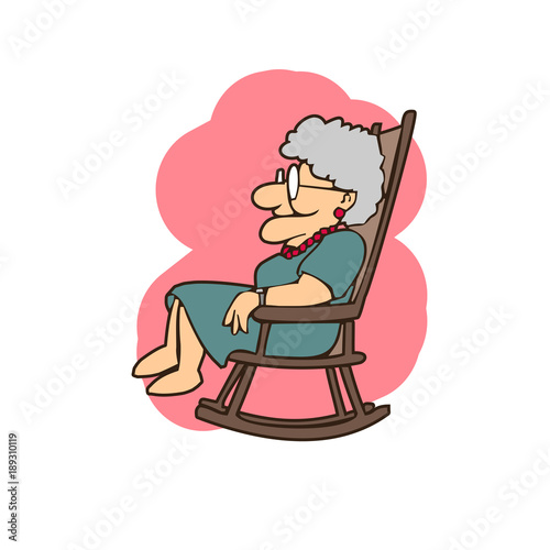 Granny in a rocking chair cartoons