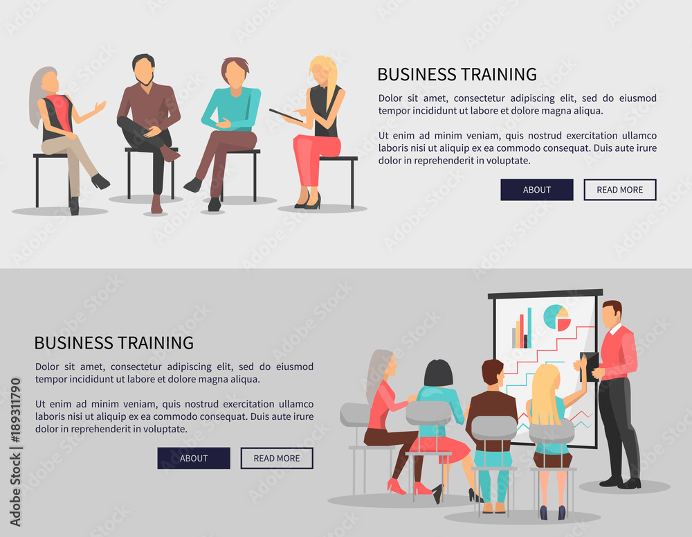 Business Training for Workers Vector Illustration