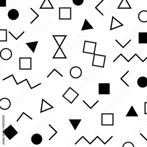 Vector pattern with black and white geometric shapes.