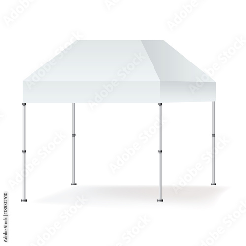 Vector Blank outdoor marquee tent booth mock up isolated on white background.