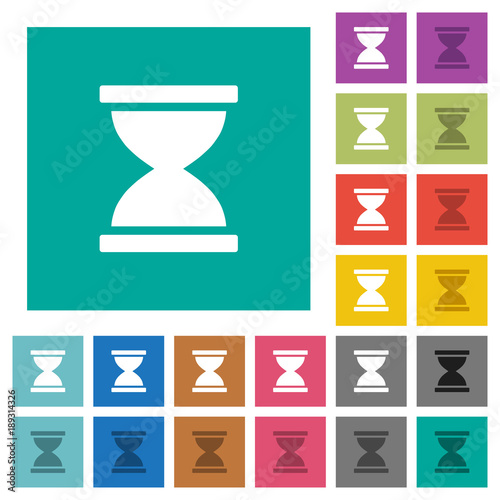 Hourglass square flat multi colored icons