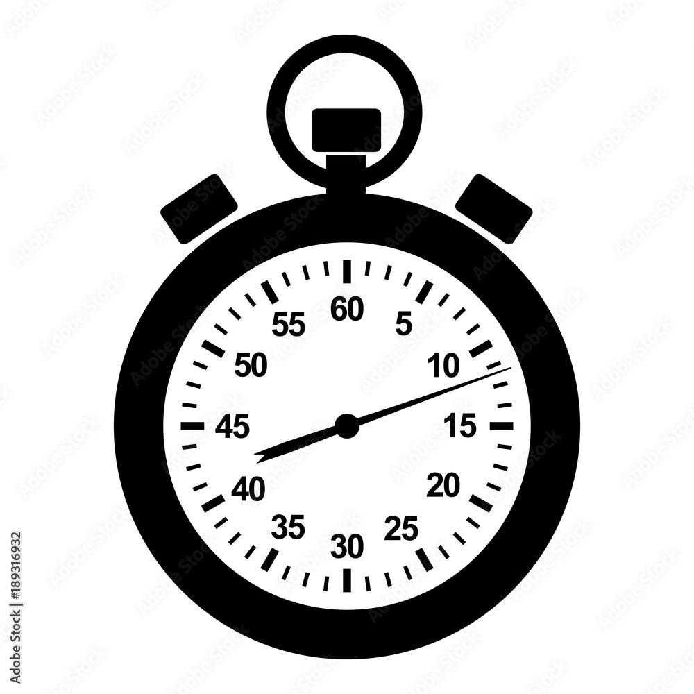 Stopwatch icon, simple black style Stopwatch icon, simple black style