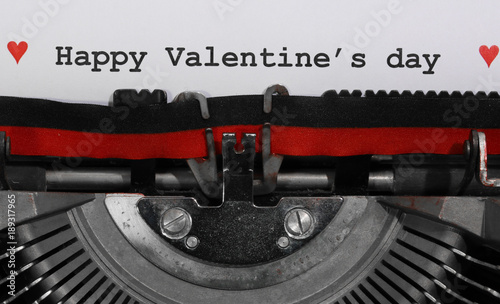 Text Happy Valentine s day written with the typewriter