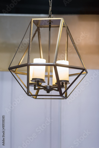 Beautiful modern ceiling lamp interior decoration contemporary © pomphotothailand