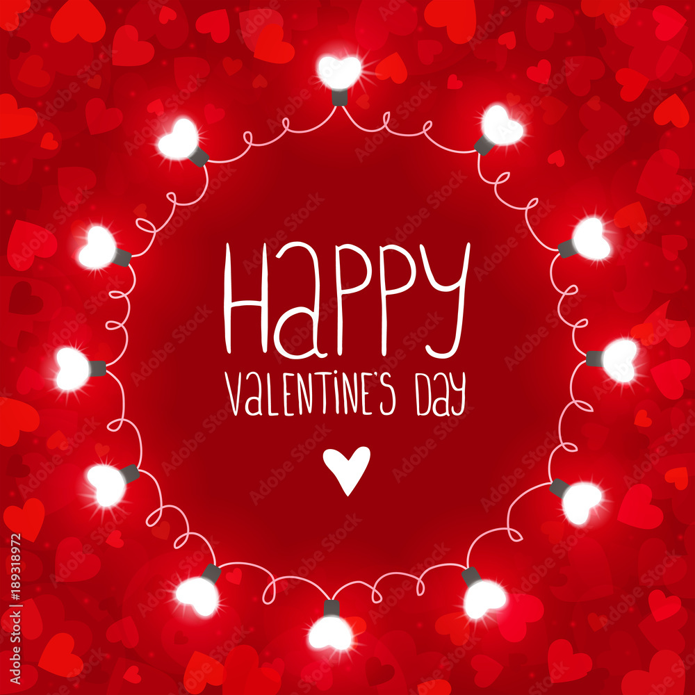 Red vector background with lights for Valentines day Red vector background with lights for Valentines day
