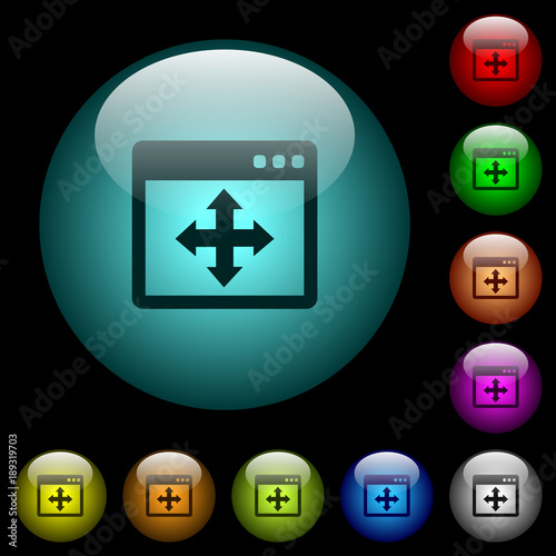 Move window icons in color illuminated glass buttons