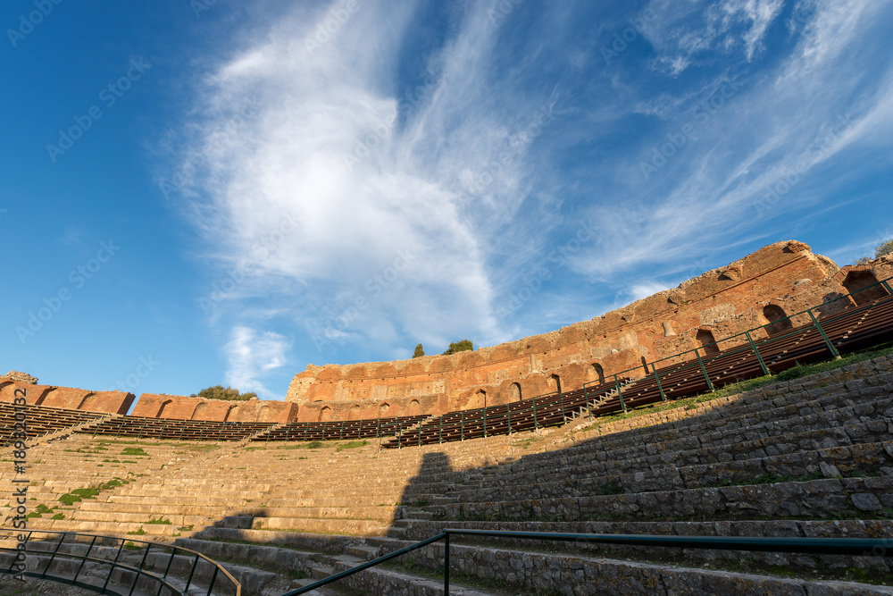 Greek Roman Theater in Taormina - Sicily Italy