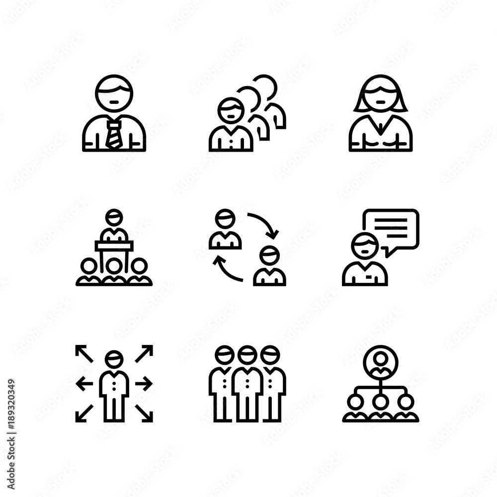 Business people, meeting, team work vector simple icons for web and mobile design pack 1 Business people, meeting, team work vector simple icons for web and mobile design pack 1