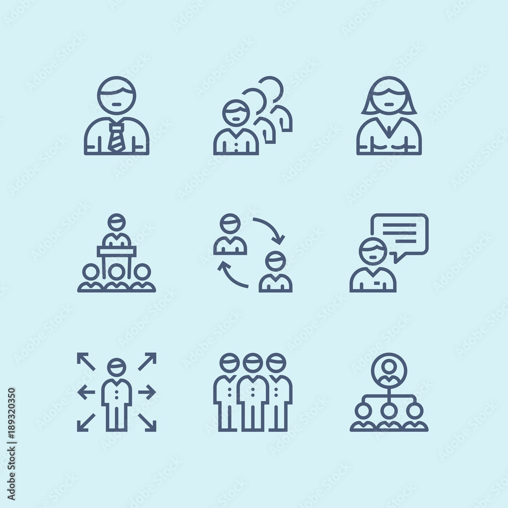 Outline Business people, meeting, team work vector simple icons for web and mobile design pack 1 Outline Business people, meeting, team work vector simple icons for web and mobile design pack 1