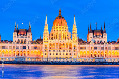 Budapest, Hungary - Hungarian Parliament Building and Danube River