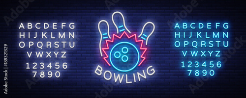 Print op canvas Bowling logo vector