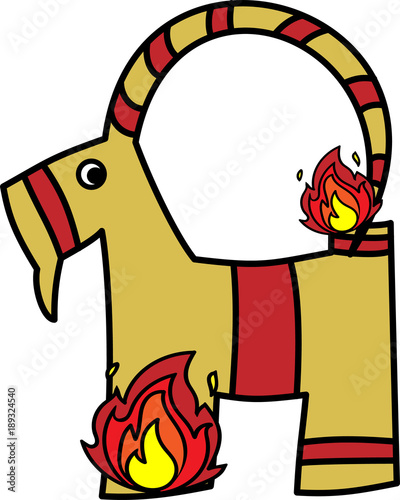 Swedish straw goat, Goat from Gävle, Gavle Goat is burning