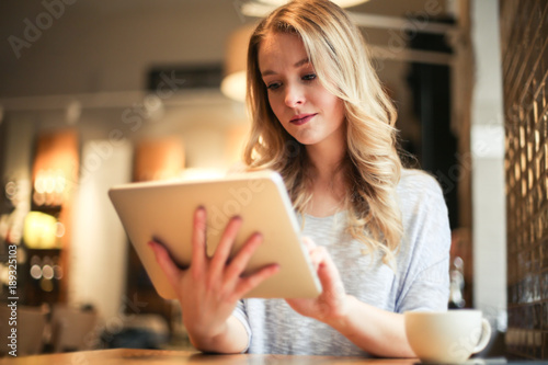 Pretty girl using a tablet