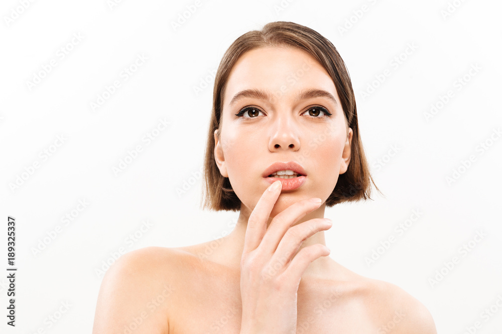 Beauty portrait of a young half naked woman Beauty portrait of a young half naked woman