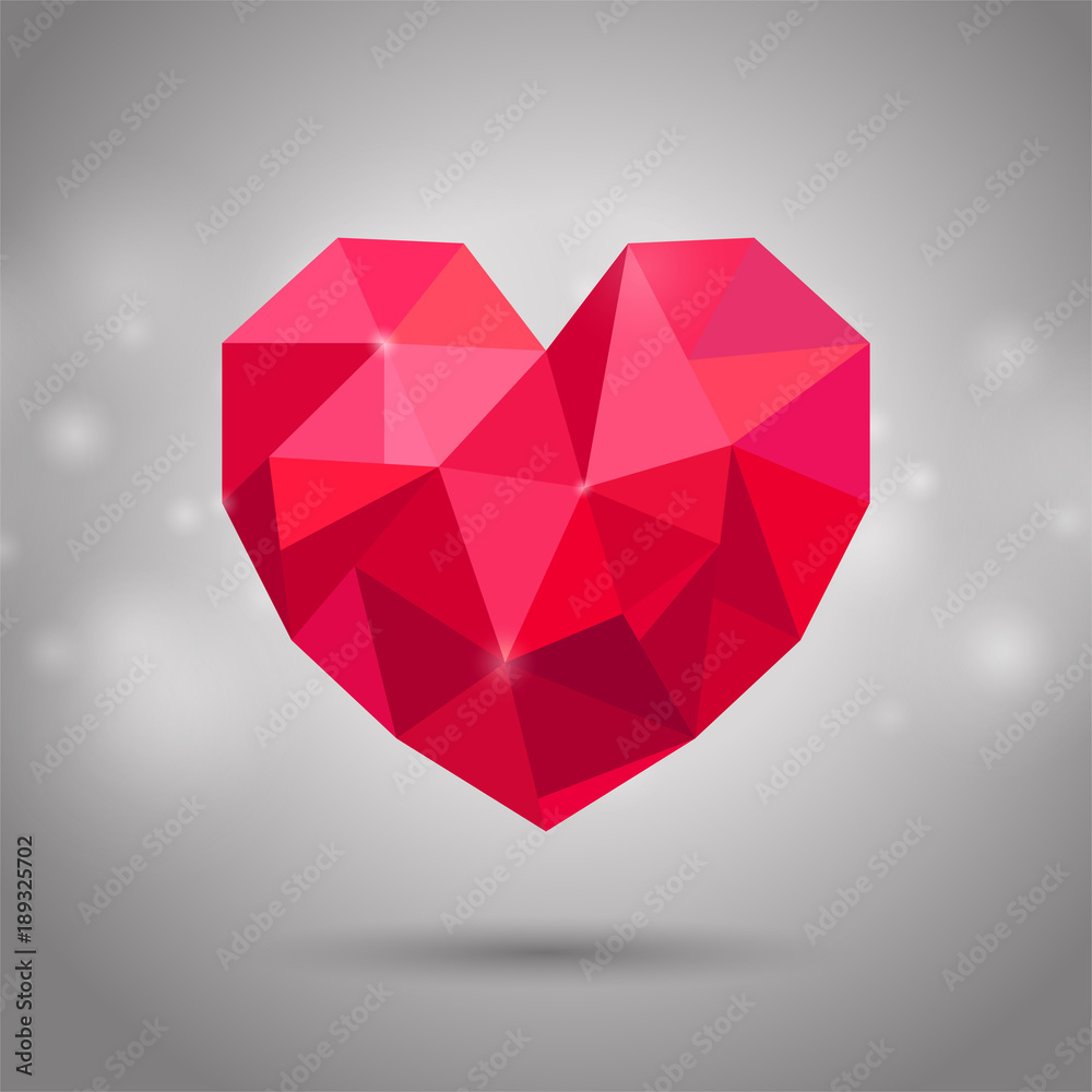 Red triangle heart. Valentine's, Mother's and Wedding Day symbol. JPG include isolated path Red triangle heart. Valentine's, Mother's and Wedding Day symbol. JPG include isolated path