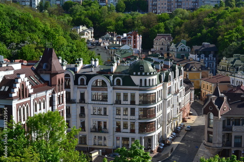 Top view on Vozdvizhenskaya street Kyiv, Ukraine.  photo