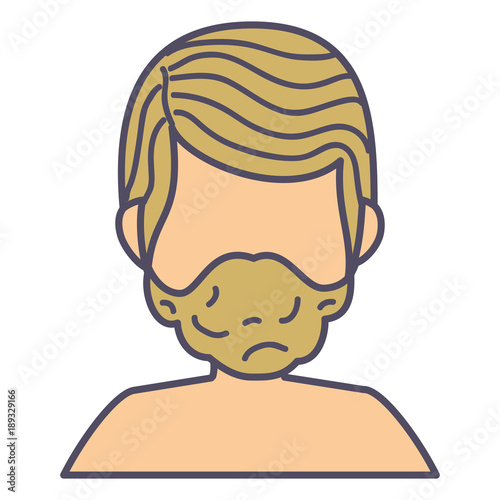 young man shirtless avatar character vector illustration design