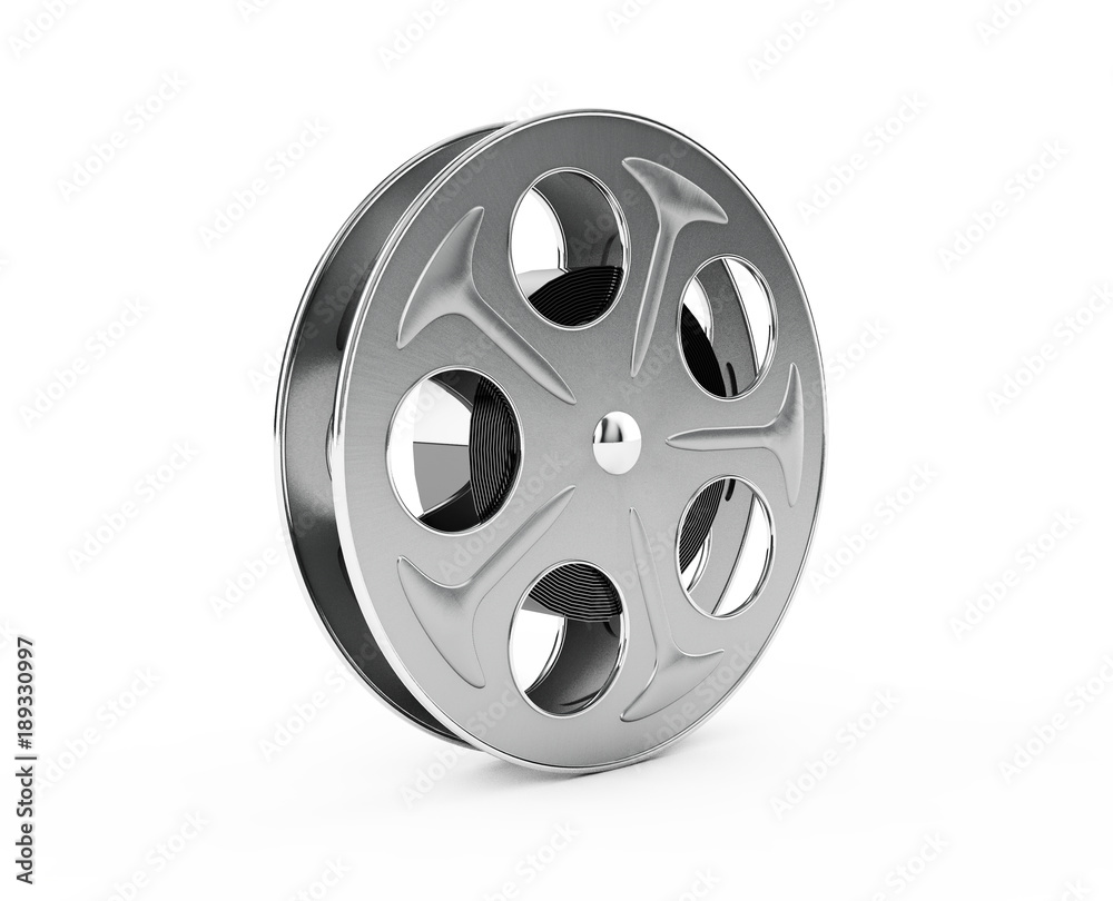 Obraz premium Film reel isolated on white background. 3d illustration