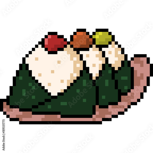 vector pixel art food onigiri © Non248