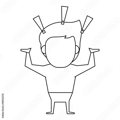 Man surprised with hands up icon vector illustration graphic design