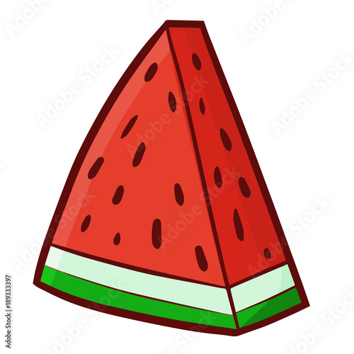 Funny and yummy watermelon sliced - vector.