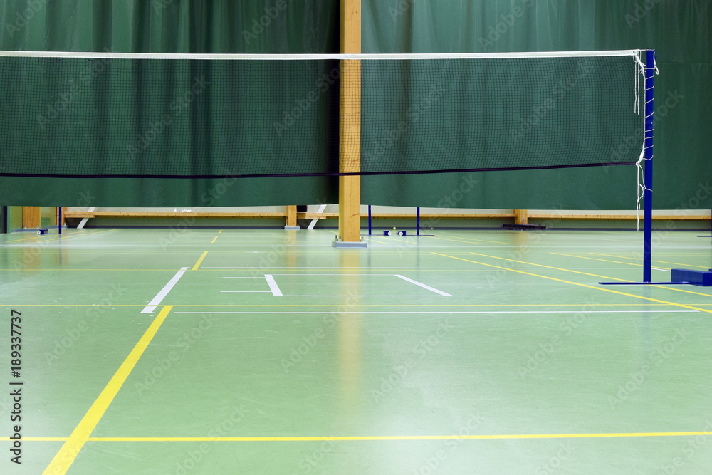 Part of empty badminton court
