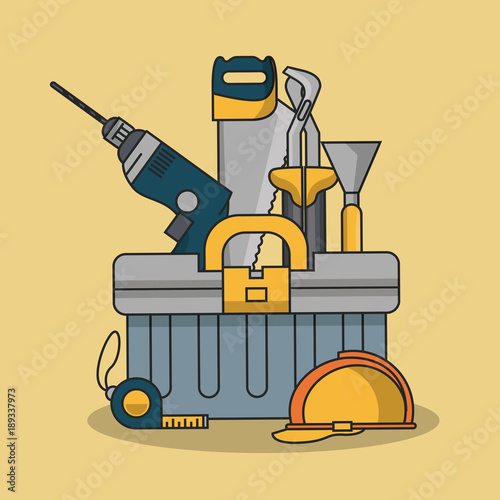 Construction tools equipment icon vector illustration graphic design