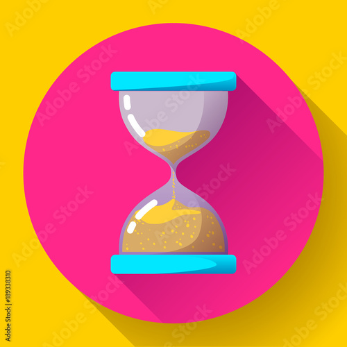 old vintage hourglass icon flat vector - time icon symbol